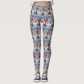 Amerikaanse Staffordshire Winter Wonderland Kerstm Leggings (Voorkant)