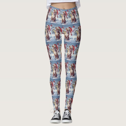 Amerikaanse Staffordshire Winter Wonderland Kerstm Leggings (Voorkant)