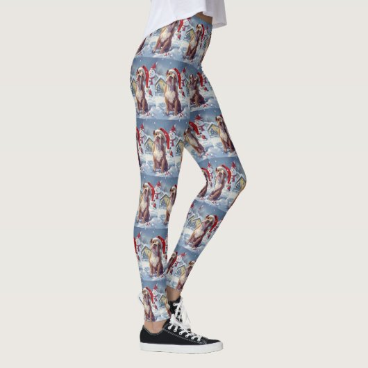 Amerikaanse Staffordshire Winter Wonderland Kerstm Leggings (Rechts)