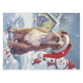 Amerikaanse Staffordshire Winter Wonderland Kerstm Tafelkleed