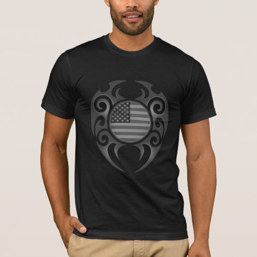 Amerikaanse stam (zwart-wit) t-shirt (Voorkant)