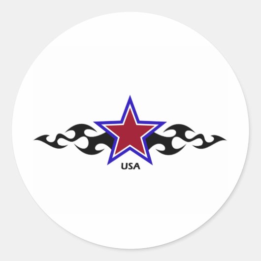 Amerikaanse stamster ronde sticker (Voorkant)