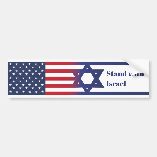 Amerikaanse Stand Met Israël vlag Bumpersticker (Voorkant)