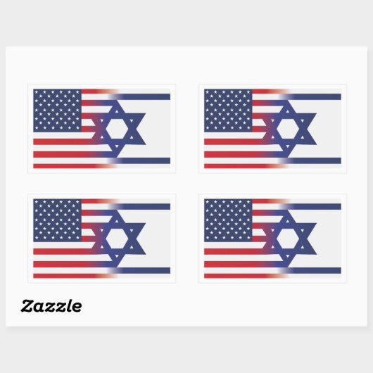 Amerikaanse Stand Met Israël vlag Rechthoekige Sticker (Vel)