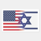 Amerikaanse Stand Met Israël vlag Rechthoekige Sticker (Voorkant)