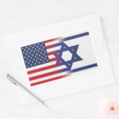 Amerikaanse Stand Met Israël vlag Rechthoekige Sticker (Envelop)