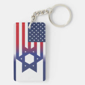 Amerikaanse Stand Met Israël vlag Sleutelhanger (achterkant)