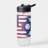 Amerikaanse Stand Met Israël vlag Waterfles (Links)
