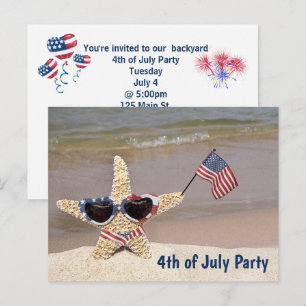 Amerikaanse Starfish 4 juli Briefkaart