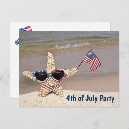 Amerikaanse Starfish 4 juli Briefkaart (Voorkant / Achterkant)