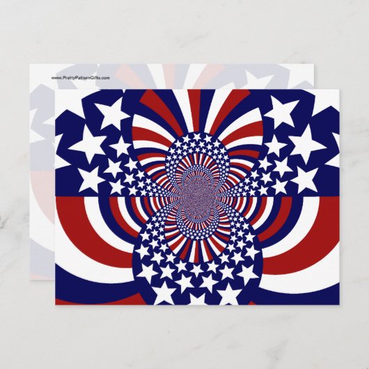 Amerikaanse stars en Stripes patriottisch ontwerp Briefkaart (Voorkant / Achterkant)