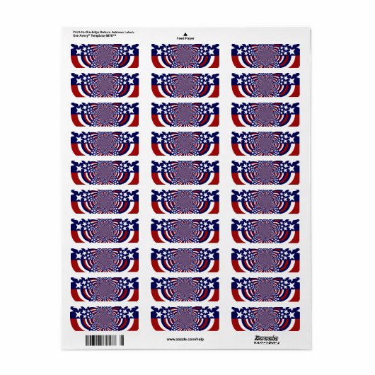 Amerikaanse stars en Stripes patriottisch ontwerp Etiket (Full Sheet)