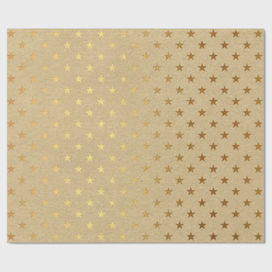 Amerikaanse Stars Kraft Gold Natural Elegant Minim Cadeaupapier (Vlak)