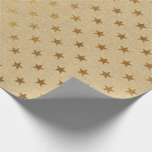 Amerikaanse Stars Kraft Gold Natural Elegant Minim Cadeaupapier (Hoek)