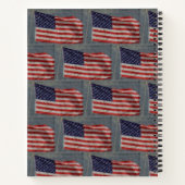 Amerikaanse Stars & Stripes Vlag van de VS Kunst m Notitieboek (Achterkant)
