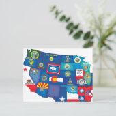 Amerikaanse Staten Briefkaart (Staand voorkant)