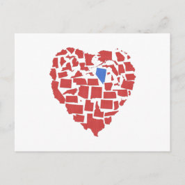 Amerikaanse Staten Heart Mosaic Nevada Red Briefkaart