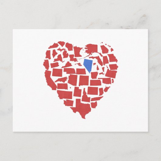 Amerikaanse Staten Heart Mosaic Nevada Red Briefkaart (Voorkant)