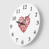 Amerikaanse staten Heart Mosaic Ohio Red Grote Klok (Hoek)