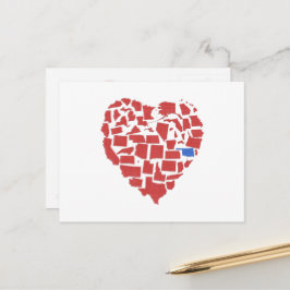 Amerikaanse staten Heart Mosaic Oklahoma Red Briefkaart