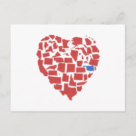 Amerikaanse staten Heart Mosaic Oklahoma Red Briefkaart