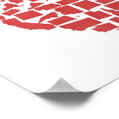 Amerikaanse staten Heart Mosaic Vermont Red Poster (Hoek)