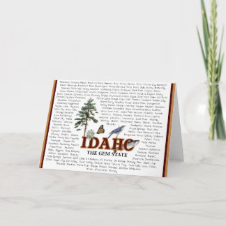 Amerikaanse Staten - het Wenskaart van Idaho Kaart