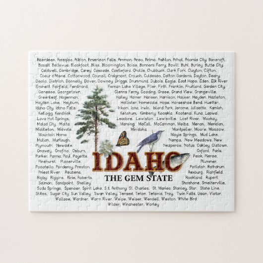 Amerikaanse staten - Idaho Jigzaag Puzzle Legpuzzel (Horizontaal)