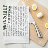 Amerikaanse staten - Washington Kitchen Towel Theedoek (Quarter Fold)