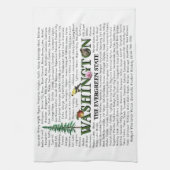 Amerikaanse staten - Washington Kitchen Towel Theedoek (Verticaal)