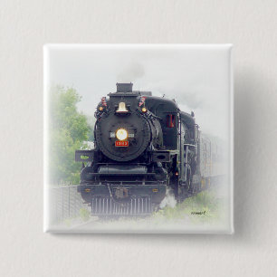 amerikaanse steamtrein vierkante button 5,1 cm