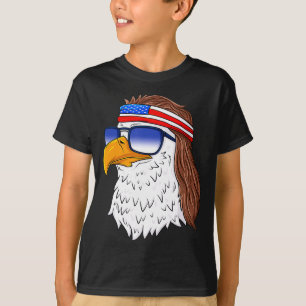 Amerikaanse Steenarend Mullet 4 juli Grappig VS  T-shirt