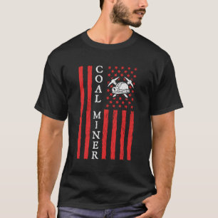 Amerikaanse steenkool mijnwerker VS vlag mijnbouw T-shirt