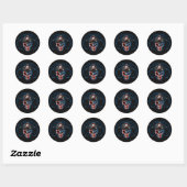 AMERIKAANSE STEENKOOLMIJNER SKELETONTWERP RONDE STICKER (Vel)