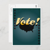 Amerikaanse stembus poster briefkaart (Voorkant / Achterkant)