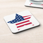 Amerikaanse ster Amerikaanse vlag Bier Onderzetter (Linkerzijde)