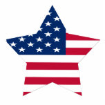 Amerikaanse ster Amerikaanse vlag Fotobeeldje Magneet<br><div class="desc">Amerikaanse stervormige Amerikaanse vlag patriottische magneet</div>