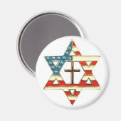 Amerikaanse ster van David met Cross Magneet (Voorkant / Achterkant)