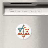 Amerikaanse ster van David met Cross Magneet (Insitu (Vaatwasser))