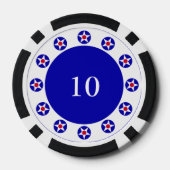 Amerikaanse sterren blauw 2 pokerchips (Achterkant)