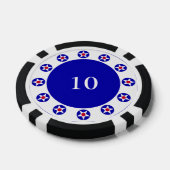 Amerikaanse sterren blauw 2 pokerchips (Enkel)
