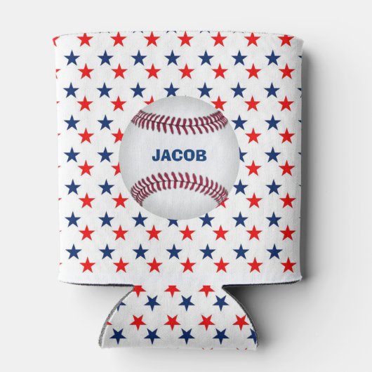 Amerikaanse sterren en honkbal blikjeskoeler (Achterkant)