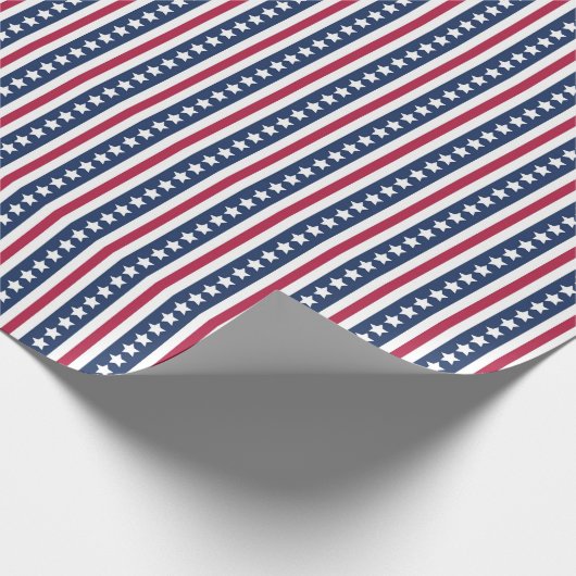 Amerikaanse sterren en strepen cadeaupapier (Hoek)