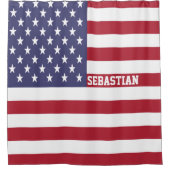 Amerikaanse sterren en strepen gepersonaliseerd douchegordijn (Voorkant)