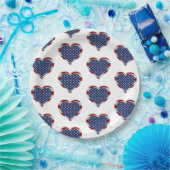 Amerikaanse sterren en strepen harten patriottisch papieren bordje (Feest)