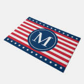 Amerikaanse sterren en strepen monogram deurmat (Schuin)