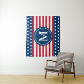 Amerikaanse sterren en strepen monogram wandkleed (In situ)