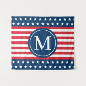 Amerikaanse sterren en strepen monogram wandkleed (Voorkant (horizontaal))