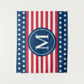 Amerikaanse sterren en strepen monogram wandkleed (Voorkant)