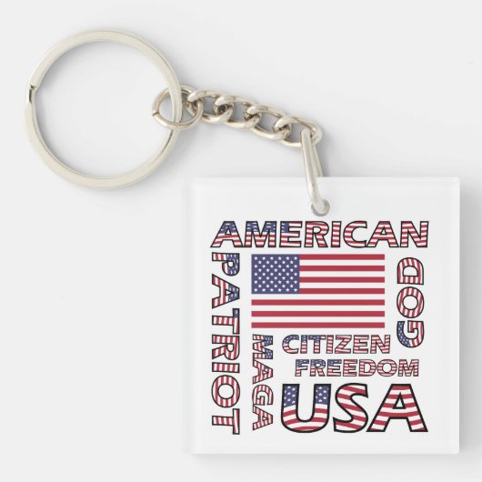 Amerikaanse sterren en strepen Patriot Sleutelhanger (Voorkant)